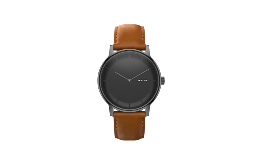 Onyx camel | leder bandje | donkere matte metalen gesp - Image 2