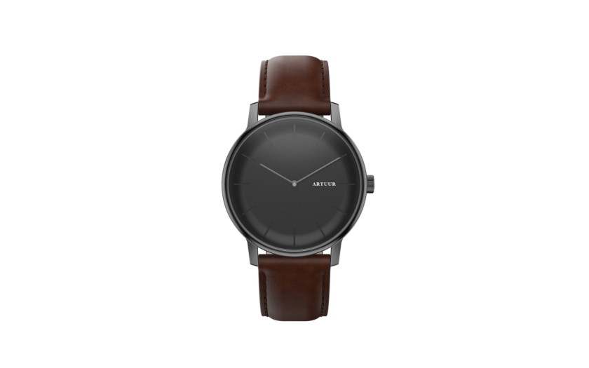 Onyx Bruin | leder bandje | donkere matte metalen gesp - Image 2